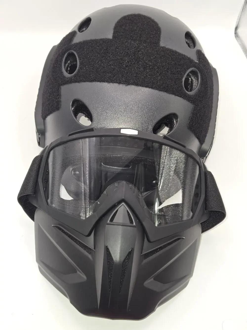 Tactical Airsoft Helmet w/ Face Mask Goggles Black Open Box Brand New